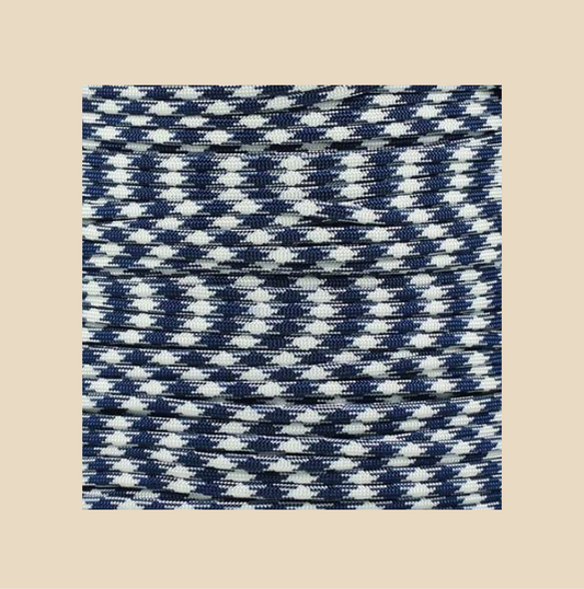 Blue, White hat rope attachment for baseball caps and golf hats – detailed texture view