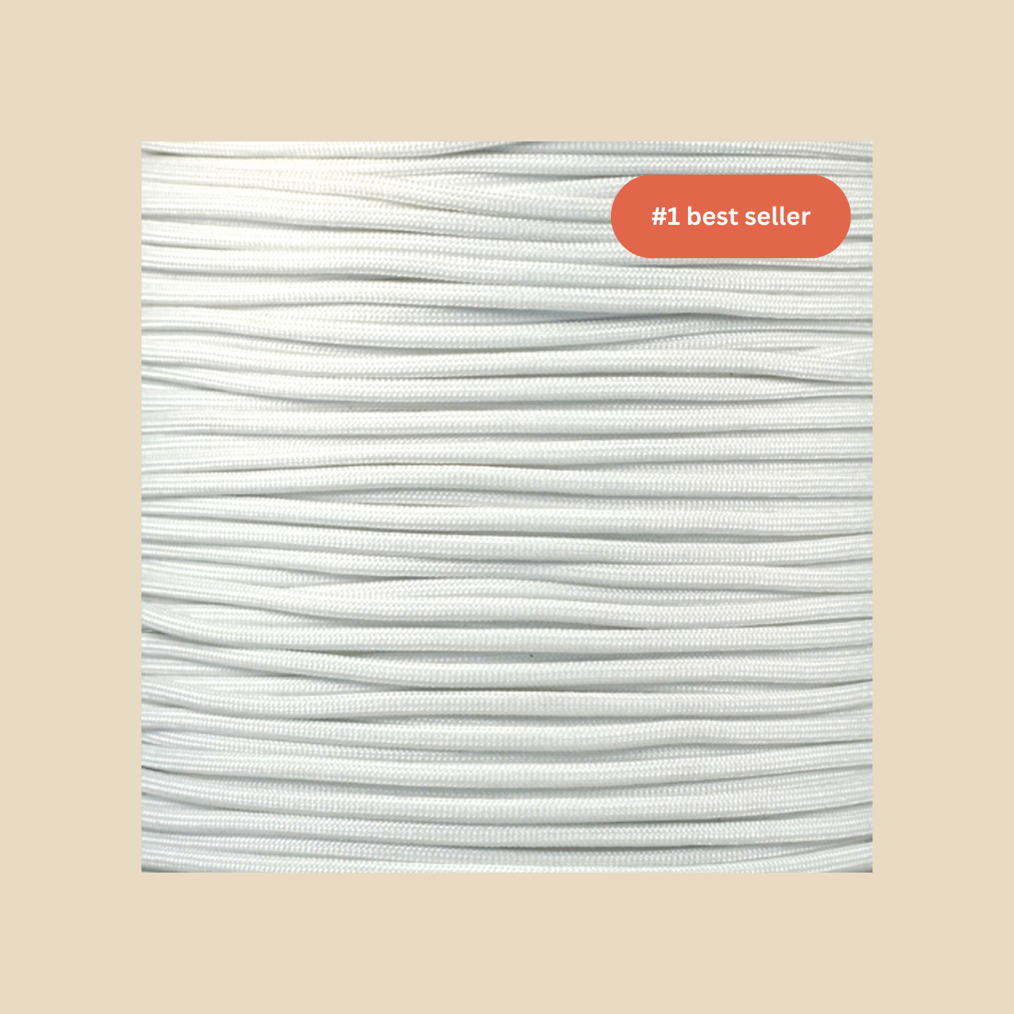 White hat rope attachment for baseball caps and golf hats – detailed texture view