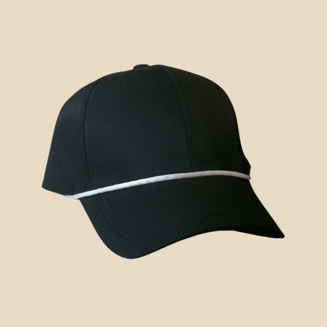 Hat styled with a White attachable hat rope accessory