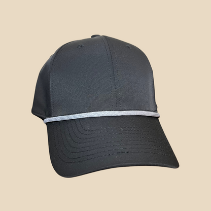 Gray hat rope attachment for baseball caps and golf hats – detailed texture view