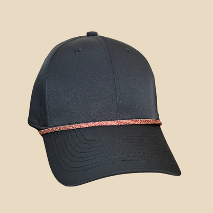 Brown, Orange hat rope attachment for baseball caps and golf hats – detailed texture view