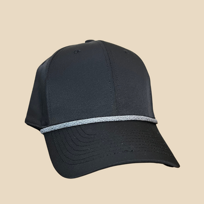 Gray hat rope attachment for baseball caps and golf hats – detailed texture view