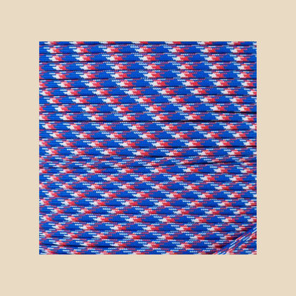 Blue, Red, USA, White hat rope attachment for baseball caps and golf hats – detailed texture view