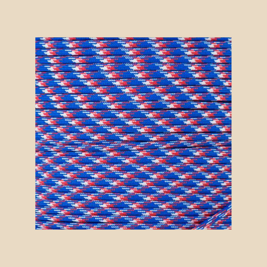 Blue, Red, USA, White hat rope attachment for baseball caps and golf hats – detailed texture view