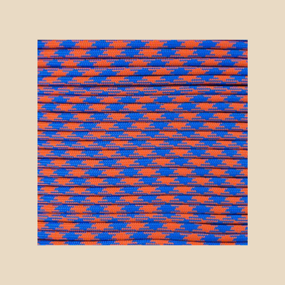 Blue, Orange hat rope attachment for baseball caps and golf hats – detailed texture view