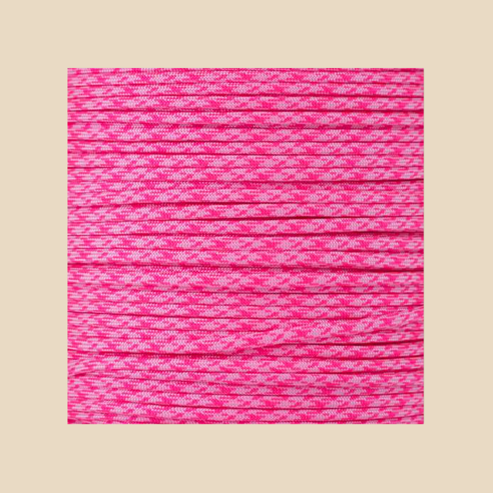 Pink hat rope attachment for baseball caps and golf hats – detailed texture view