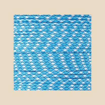 Blue, White hat rope attachment for baseball caps and golf hats – detailed texture view